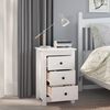 vidaXL Table de chevet Blanc 40x35x61,5 cm Bois de pin massif