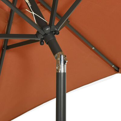 vidaXL Parasol de jardin avec lumières LED terre cuite aluminium