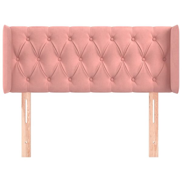 vidaXL T&ecirc;te de lit avec oreilles Rose 93x16x78/88 cm Velours