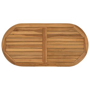 vidaXL Plateau de table ovale Bois de teck massif Naturel