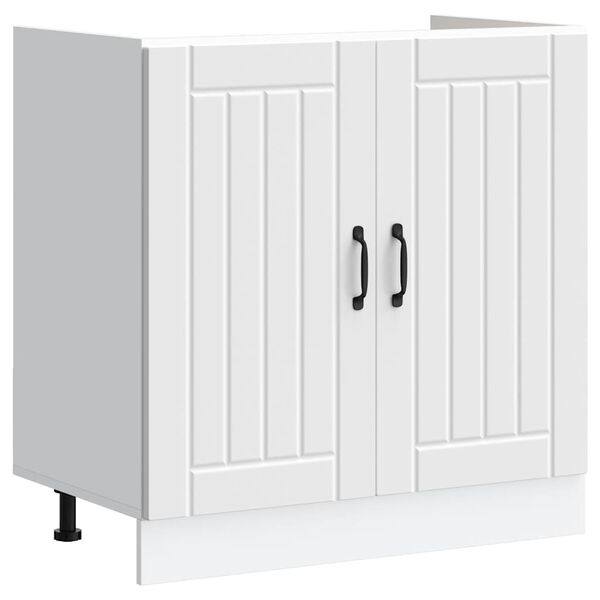 vidaXL Meuble de base de lavabo Lucca blanc bois d'ing&eacute;nierie
