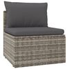 vidaXL Canap&eacute;s centraux de jardin 4 pcs Gris 57x57x56 cm Poly rotin