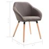 vidaXL Chaises &agrave; manger lot de 6 taupe tissu