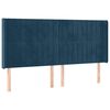 vidaXL T&ecirc;te de lit avec oreilles Bleu fonc&eacute; 183x16x118/128 cm Velours
