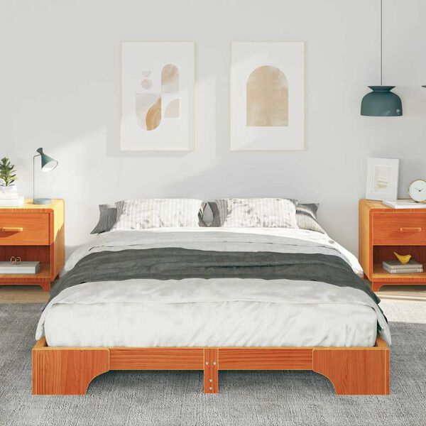 vidaXL Cadre de lit Marron 140 x 220 cm Pin massif