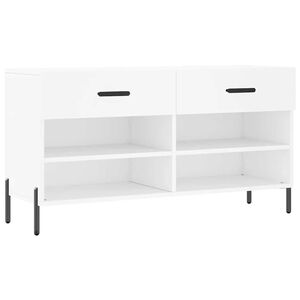 vidaXL Banc &agrave; chaussures blanc 102x35x55 cm bois d'ing&eacute;nierie