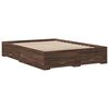 vidaXL Cadre de lit avec tiroirs sans matelas ch&ecirc;ne marron 135x190 cm