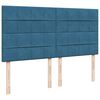 vidaXL Sommier &agrave; lattes de lit et matelas Bleu 200x200 cm velours