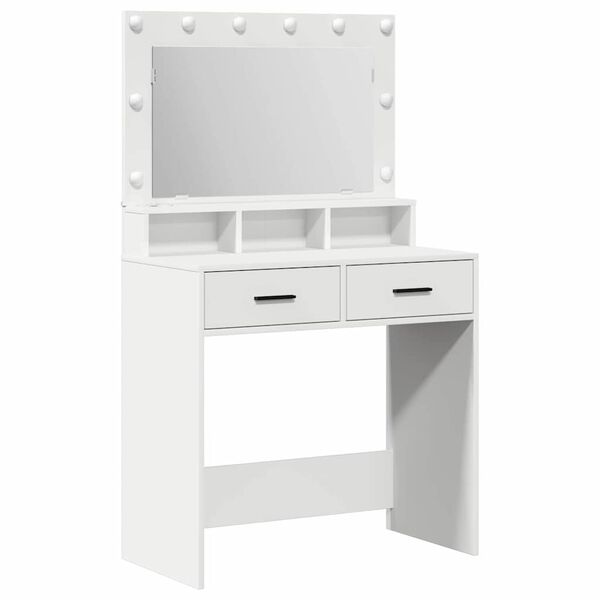 vidaXL Table de Toilette Blanc 79 x 41 x 135 cm Bois d'ing&eacute;nierie