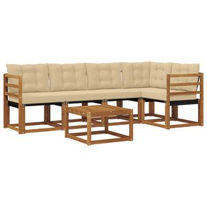 vidaXL Ensemble de canap&eacute;s d'ext&eacute;rieur 6 pc Naturel et Beige