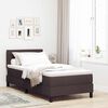 vidaXL Lit &agrave; ressorts avec matelas Marron fonc&eacute; 90 x 200 cm tissu