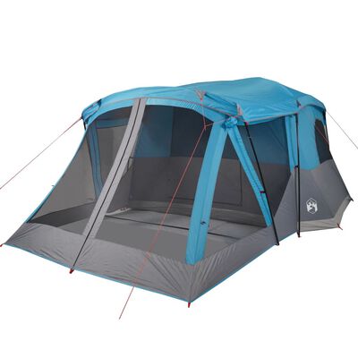 vidaXL Tente de camping avec porche 4 personnes bleu imperméable