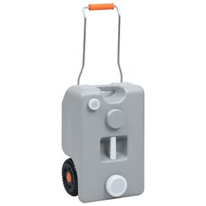 vidaXL R&eacute;servoir d'eau sur roues pour camping 25 L Gris