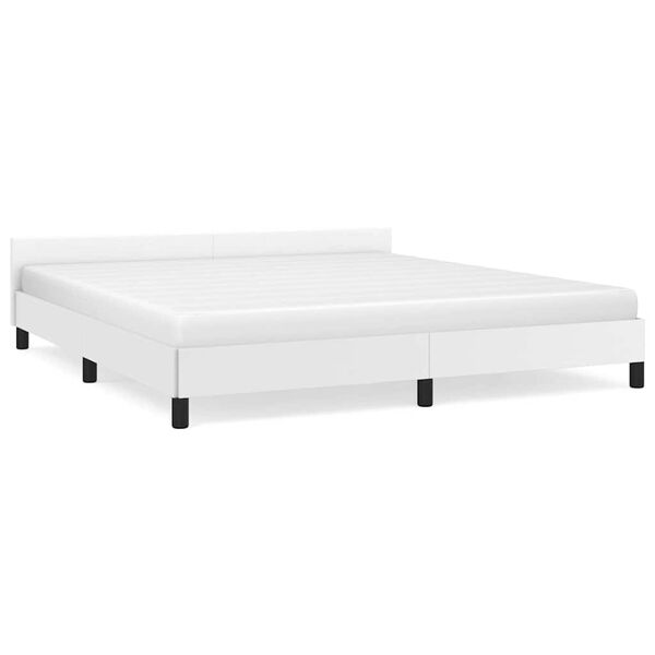 vidaXL Cadre de lit avec t&ecirc;te de lit sans matelas blanc 160x200 cm