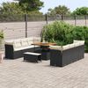 vidaXL Ensemble de canap&eacute; de jardin 11 pcs Noir et Cr&egrave;me polyrotin