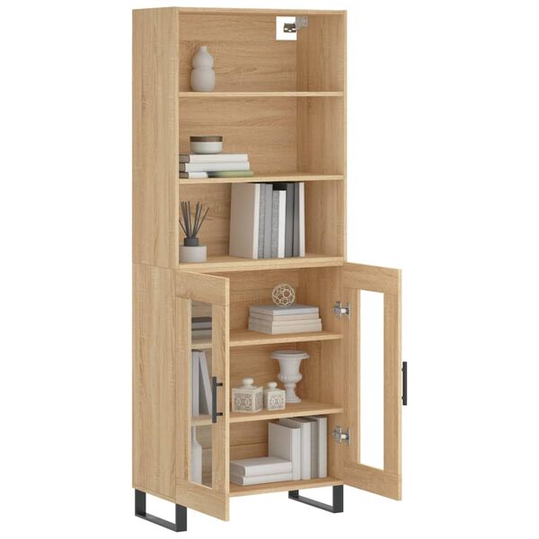 vidaXL Buffet haut Ch&ecirc;ne sonoma 69,5x34x180 cm Bois d'ing&eacute;nierie