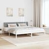 vidaXL Cadre de lit avec t&ecirc;te de lit Blanc et gris clair 200 x 200 cm