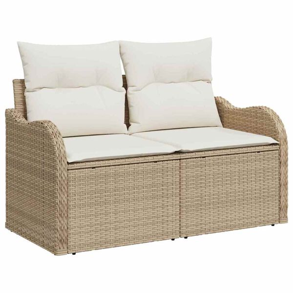 vidaXL Ensemble de canapé de jardin Beige polyrotin