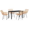 vidaXL Ensemble de salle &agrave; manger pour jardin 5 pcs Marron