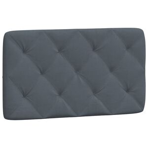 vidaXL Coussin de t&ecirc;te de lit gris fonc&eacute; 80 cm velours