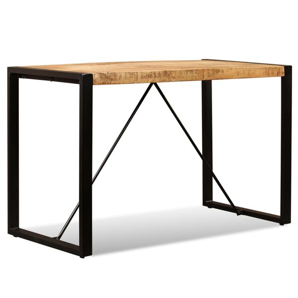 vidaXL Table &agrave; manger Bois de manguier brut 120 cm