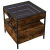 vidaXL Table basse avec LED Infinity ch&ecirc;ne fum&eacute; 50x50x51 cm