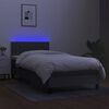vidaXL Sommier &agrave; lattes de lit avec matelas et LED Gris fonc&eacute; 80x200cm