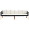 vidaXL Salon de jardin 5 pcs avec coussins r&eacute;sine tress&eacute;e noir