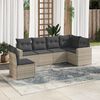vidaXL Salon de jardin 6 pcs avec coussins gris clair r&eacute;sine tress&eacute;e