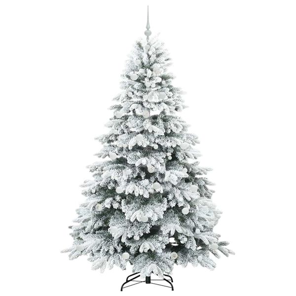 vidaXL Sapin de No&euml;l artificiel avec 300 LED Blanc 210 cm PE et PVC