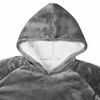 vidaXL Sweat &agrave; capuche couverture Gris fonc&eacute; L Polaire et flanelle