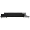 vidaXL Canap&eacute;-lit en forme de L noir 275x140x70 cm velours