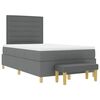 vidaXL Lit &agrave; ressorts avec matelas Gris fonc&eacute; 120 x 200 cm tissu