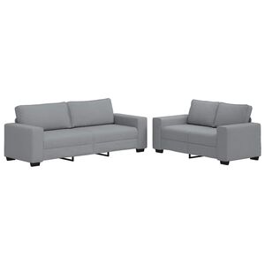 vidaXL Ensemble de canap&eacute; 2 pcs avec coussins en tissu gris clair