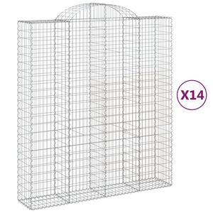 vidaXL Paniers &agrave; gabions arqu&eacute;s 14 pcs 200x50x220/240 cm Fer galvanis&eacute;