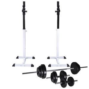 vidaXL Support d'halt&egrave;res avec jeu d'halt&egrave;res et de poids 30,5 kg