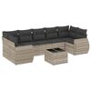 vidaXL Salon de jardin 8 pcs avec coussins gris clair r&eacute;sine tress&eacute;e