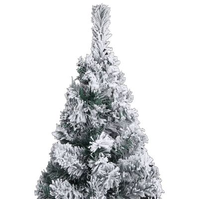 vidaXL Sapin de Noël mince pré-éclairé et boules vert 120 cm PVC