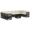 vidaXL Ensemble de canap&eacute; de jardin 11 pc 10 place Noir polyrotin