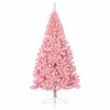 vidaXL Sapin de No&euml;l artificiel pr&eacute;-&eacute;clair&eacute; Rose 240 cm PVC