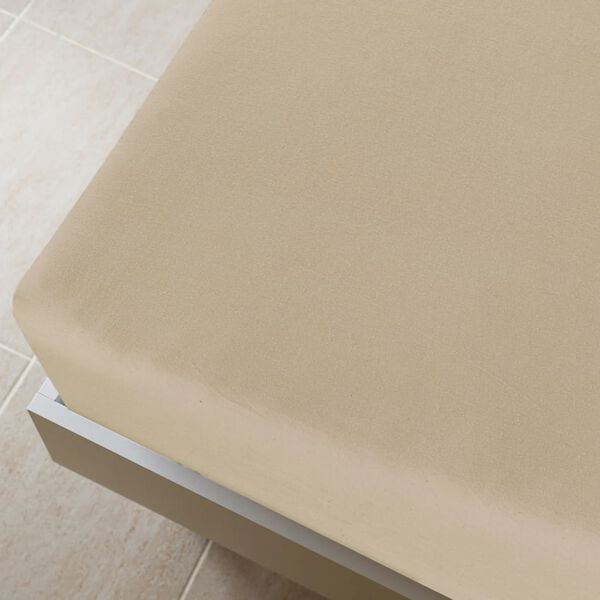 vidaXL Drap-housse Jersey Taupe 90x200 cm Coton