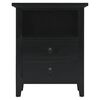 vidaXL Table de chevet noir 60x30x75 cm bois d'acajou massif