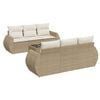 vidaXL Salon de jardin avec coussins 7 pcs beige r&eacute;sine tress&eacute;e