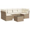 vidaXL Salon de jardin avec coussins 7 pcs beige r&eacute;sine tress&eacute;e