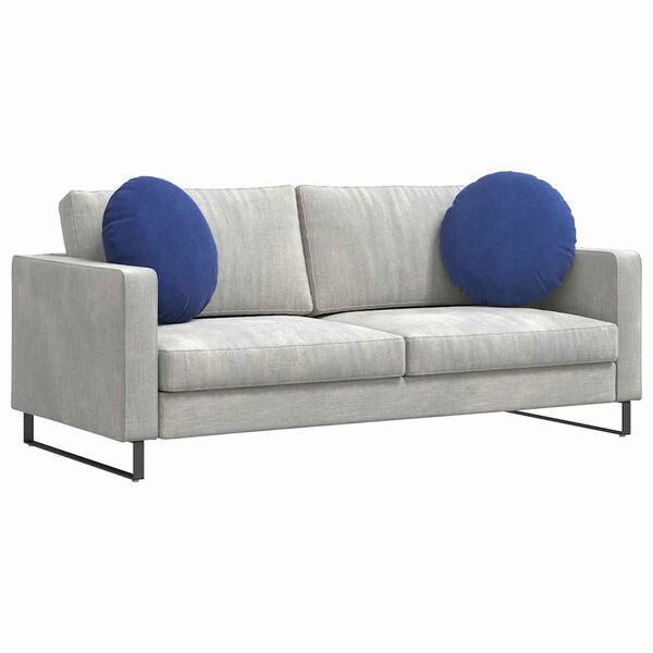 vidaXL Coussins de si&egrave;ge 2 pcs Bleu police &Oslash; 40 x 13 cm Velours