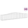 vidaXL Paniers &agrave; gabions arqu&eacute;s 8 pcs 400x50x60/80 cm Fer galvanis&eacute;
