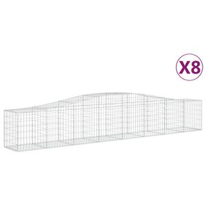 vidaXL Paniers &agrave; gabions arqu&eacute;s 8 pcs 400x50x60/80 cm Fer galvanis&eacute;