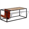 vidaXL Table basse avec porte-revues Cuir v&eacute;ritable 110x50x45 cm
