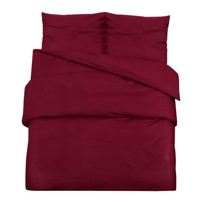 vidaXL Ensemble de housse de couette Bordeaux 140x200 cm Microfibre