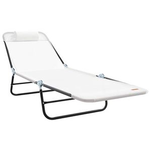 vidaXL Chaise longue pliante Crème 182 x 55 x 85,5 cm Textilène